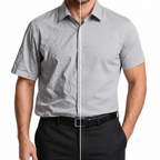 Camisa Wealth anti arrugas manga corta Gris