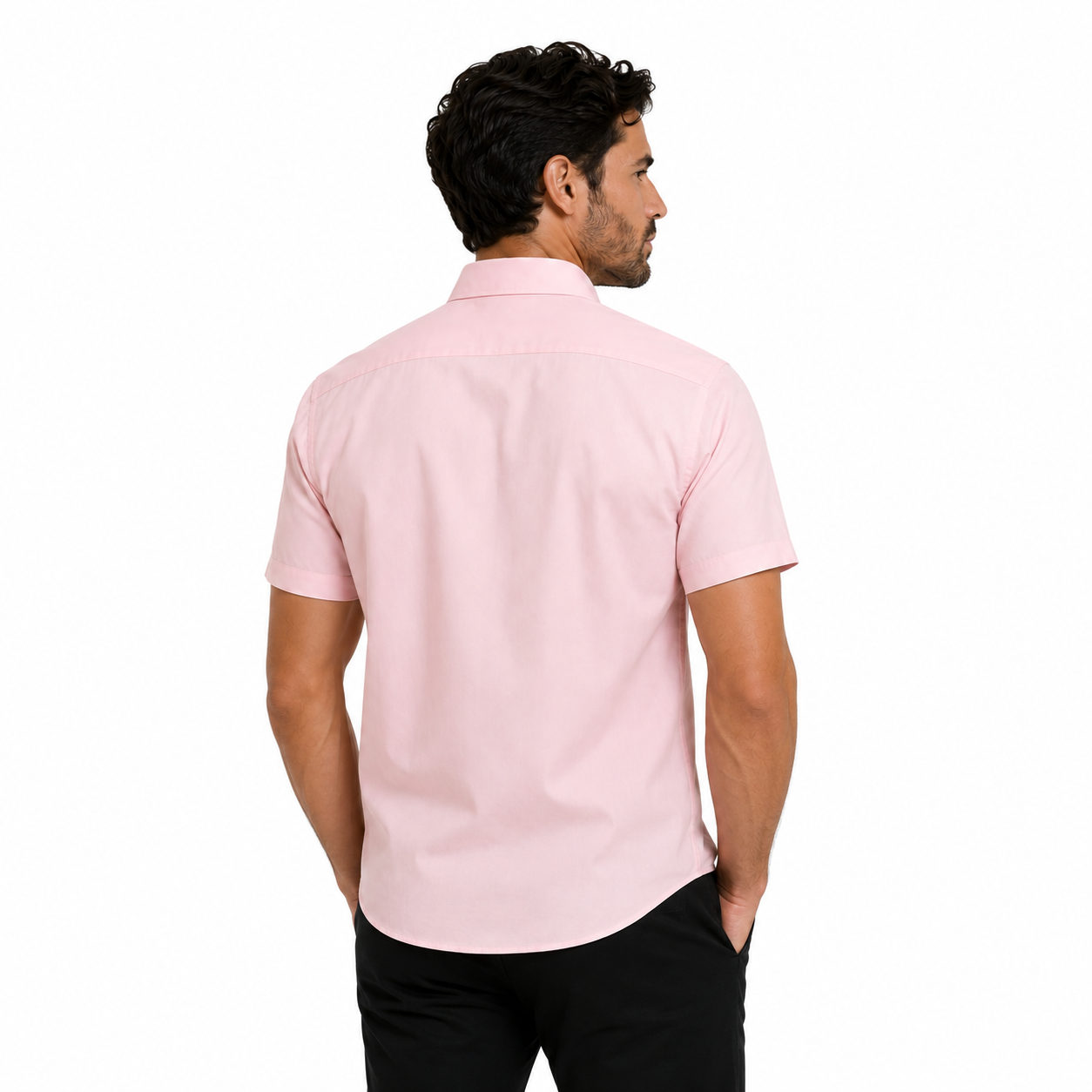Camisa Wealth anti arrugas manga corta Rosa