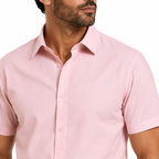 Camisa Wealth anti arrugas manga corta Rosa