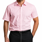 Camisa Wealth anti arrugas manga corta Rosa