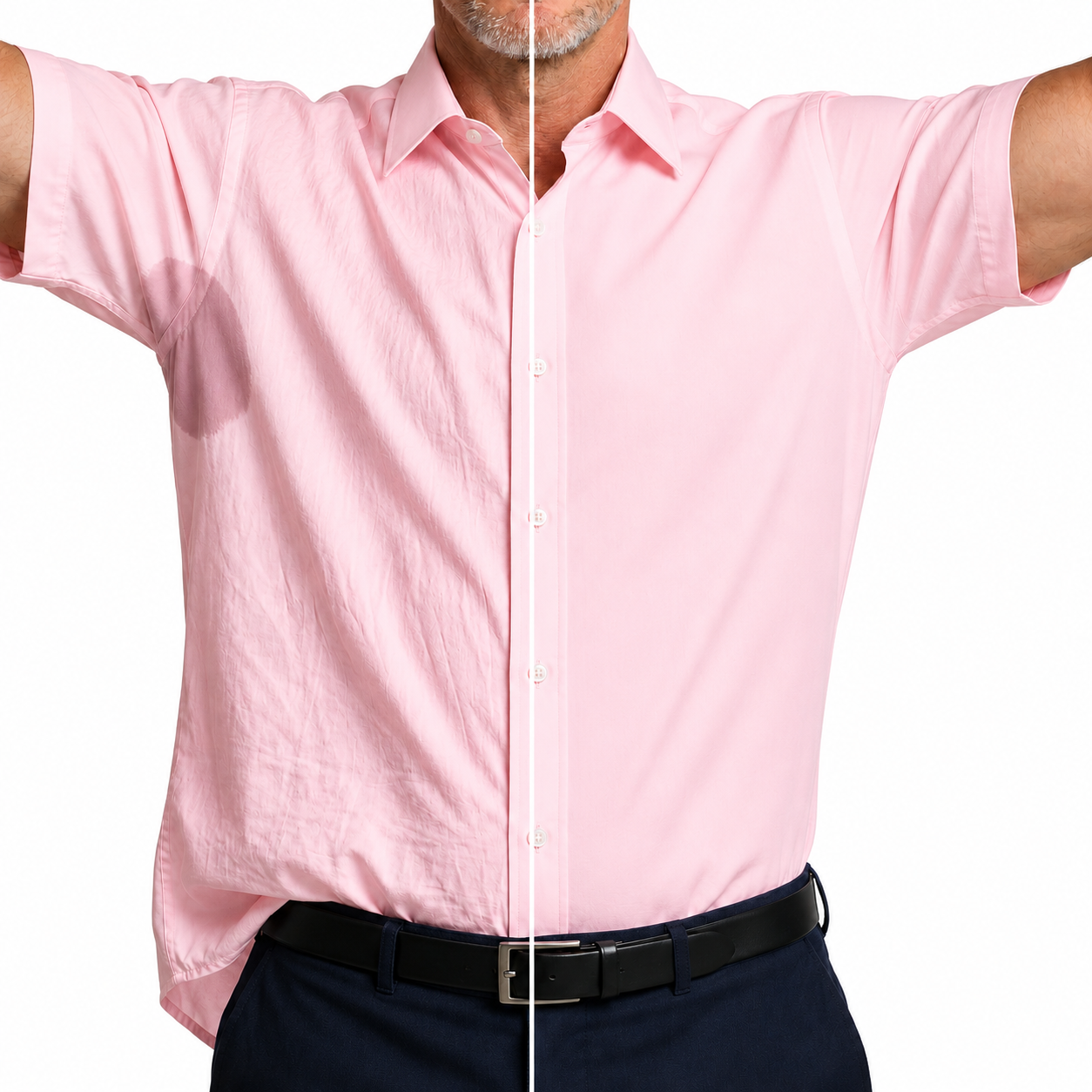 Camisa Wealth anti arrugas manga corta Rosa