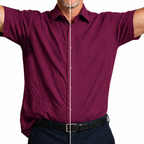 Camisa Wealth anti arrugas manga corta Vino tinto