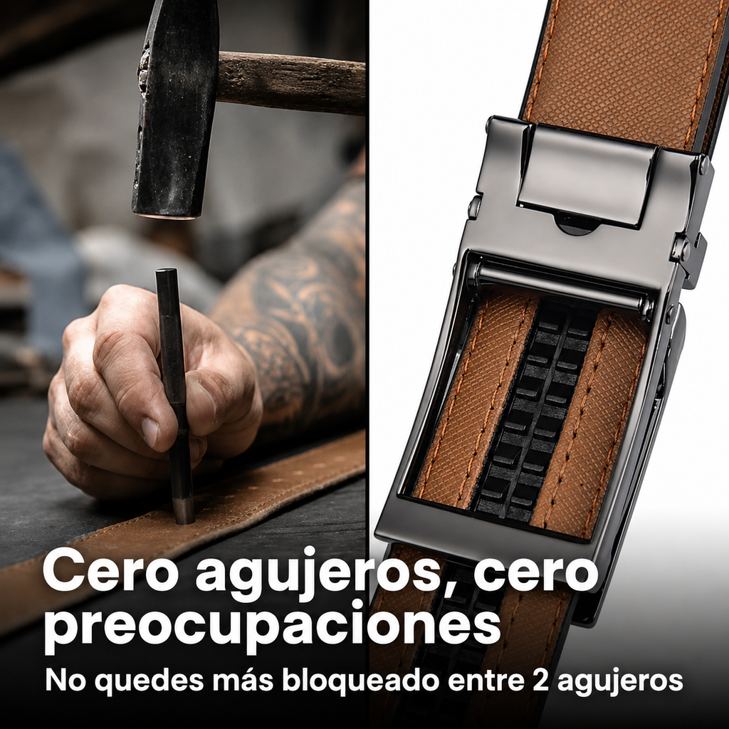 Cinturón de cuero Luxury Pack x2  Negro & cafe
