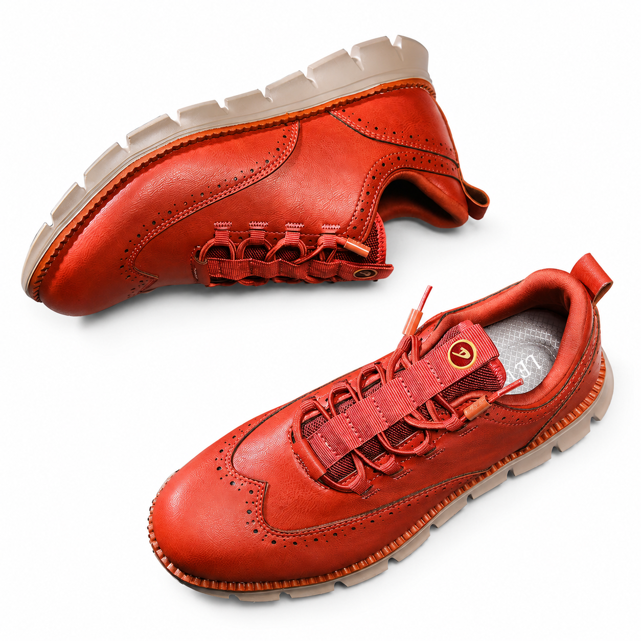 Zapatillas luxury oxford de cuero marron gold