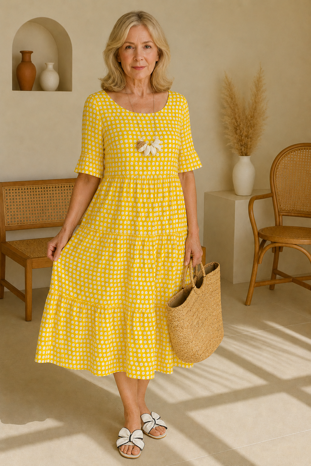 Zara outfit completo | Vestido Midi de Manga Corta + Sandalias de verano para mujer 2x1