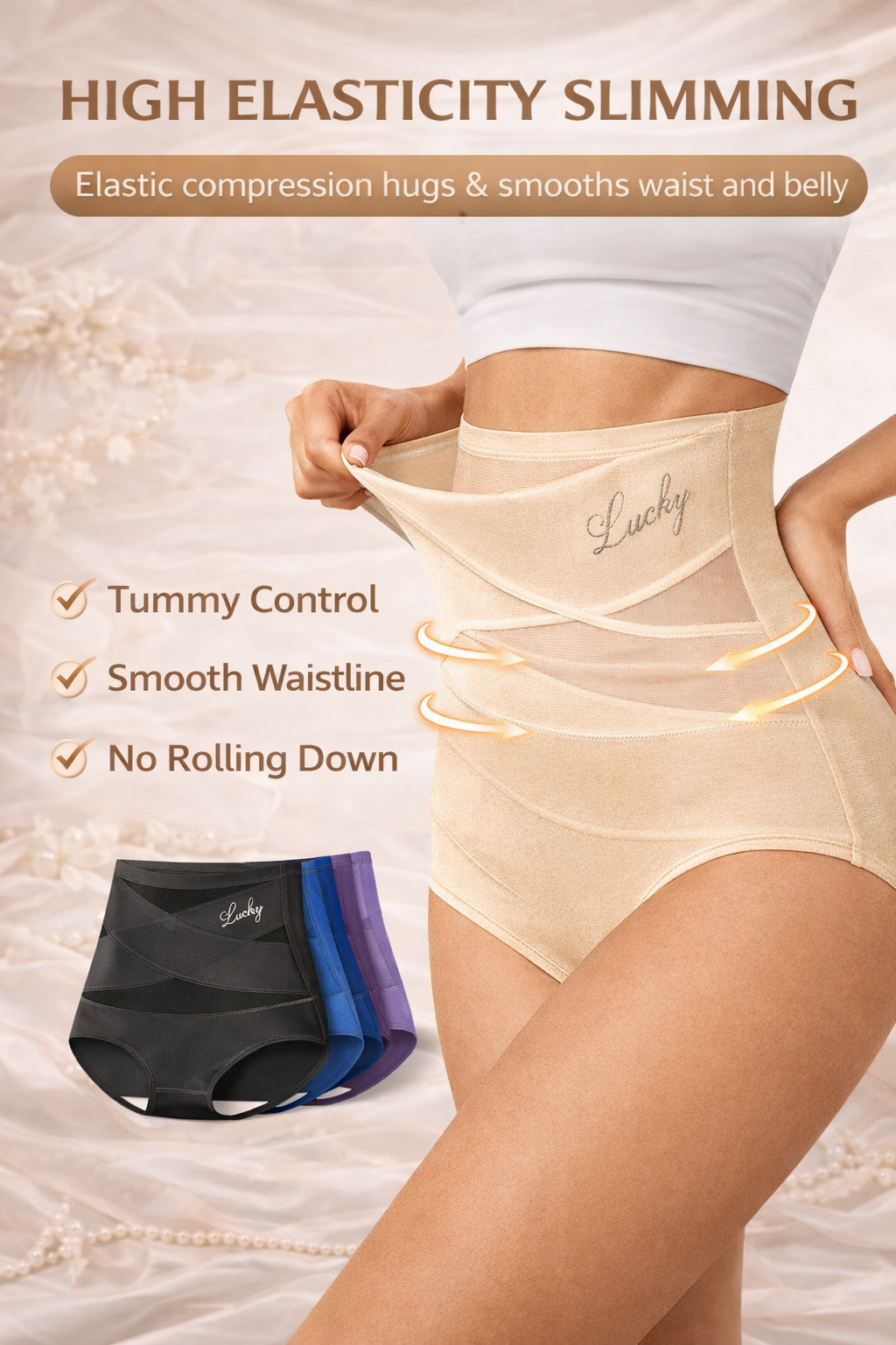 Braguitas moldeadoras sin costuras de talle alto con control de abdomen (paquete de 4/8)