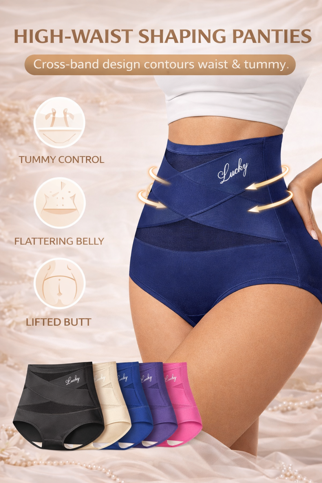 Braguitas moldeadoras sin costuras de talle alto con control de abdomen (paquete de 4/8)