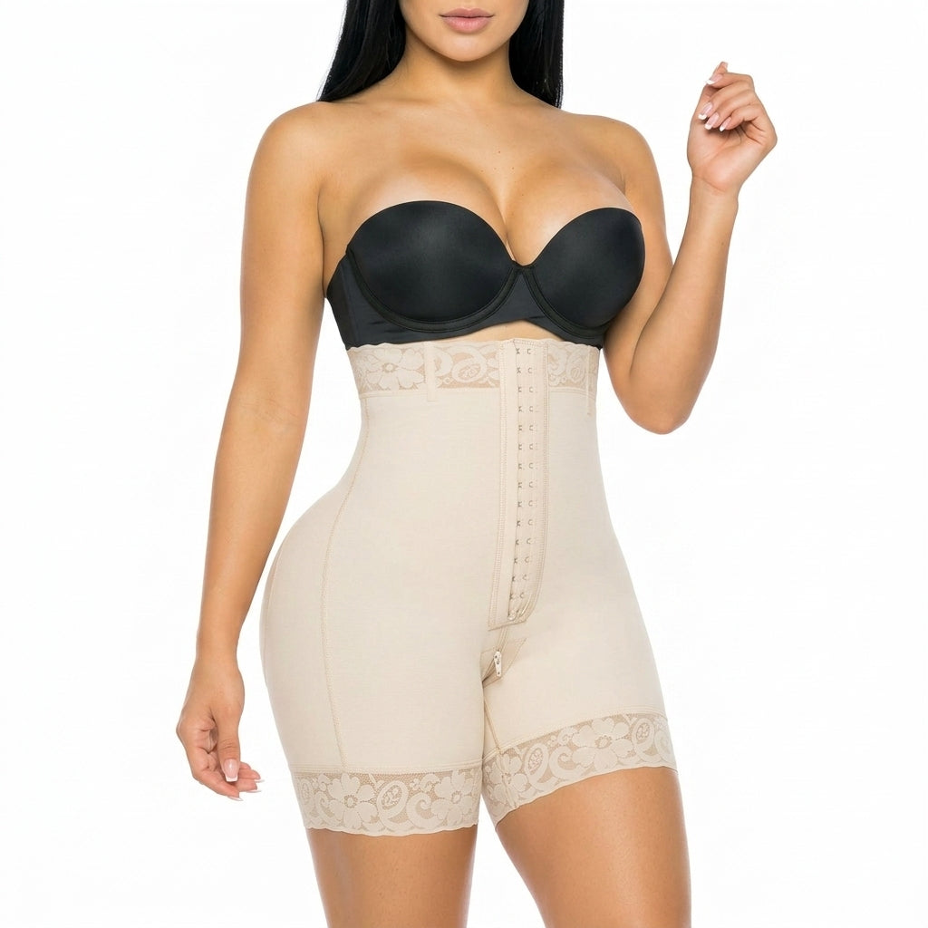 Body Shorts con Cremallera en la Entrepierna, para Control de Abdomen para Mujeres