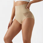 Pantie moldeador sin costuras para mujer, bragas caladas sexys de cintura alta