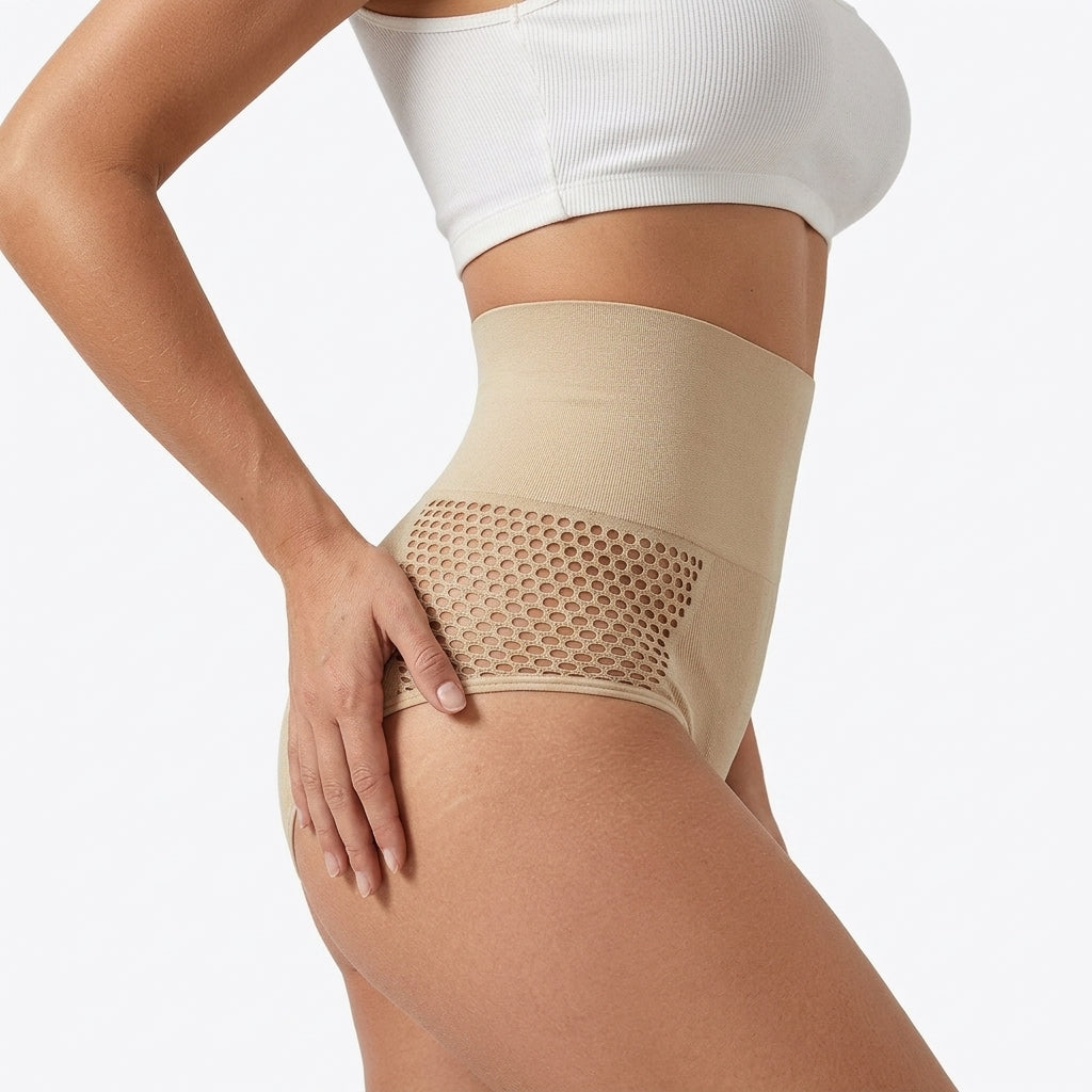 Pantie moldeador sin costuras para mujer, bragas caladas sexys de cintura alta