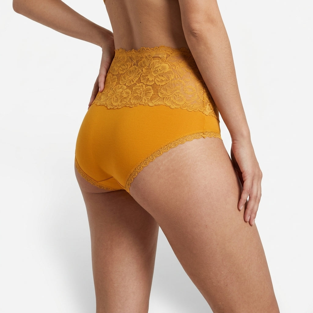 Panties de encaje & cintura alta en forma de V