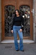 70'S FLARE HIGH RISE - BLUE