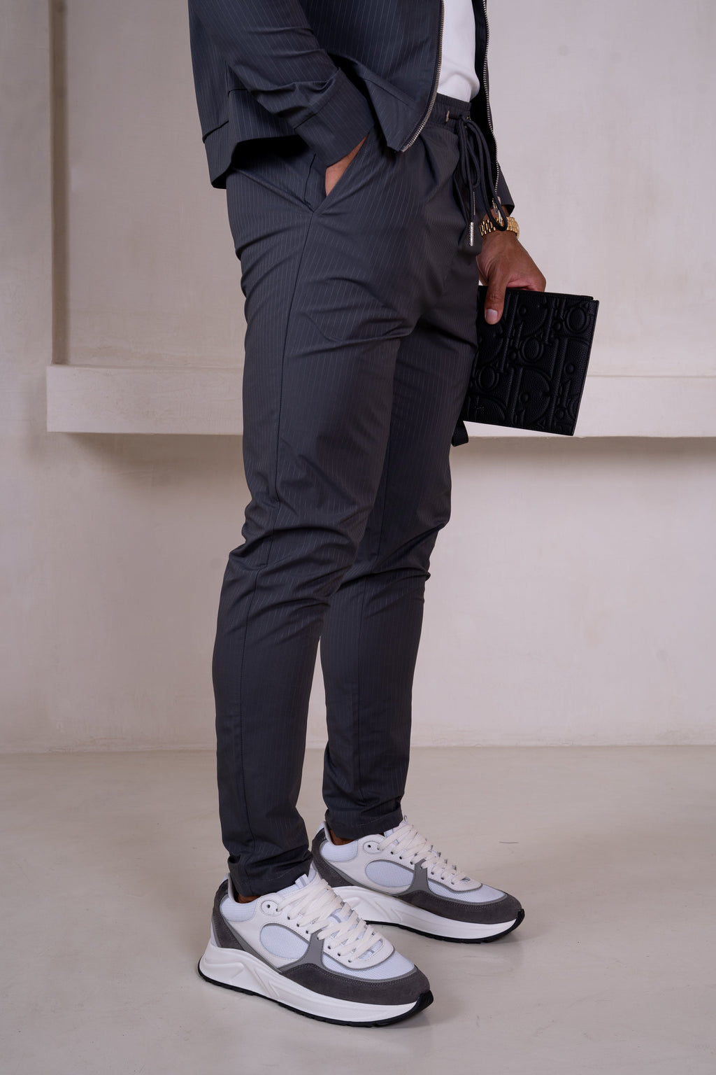 Pinstripe Pants - Charcoal