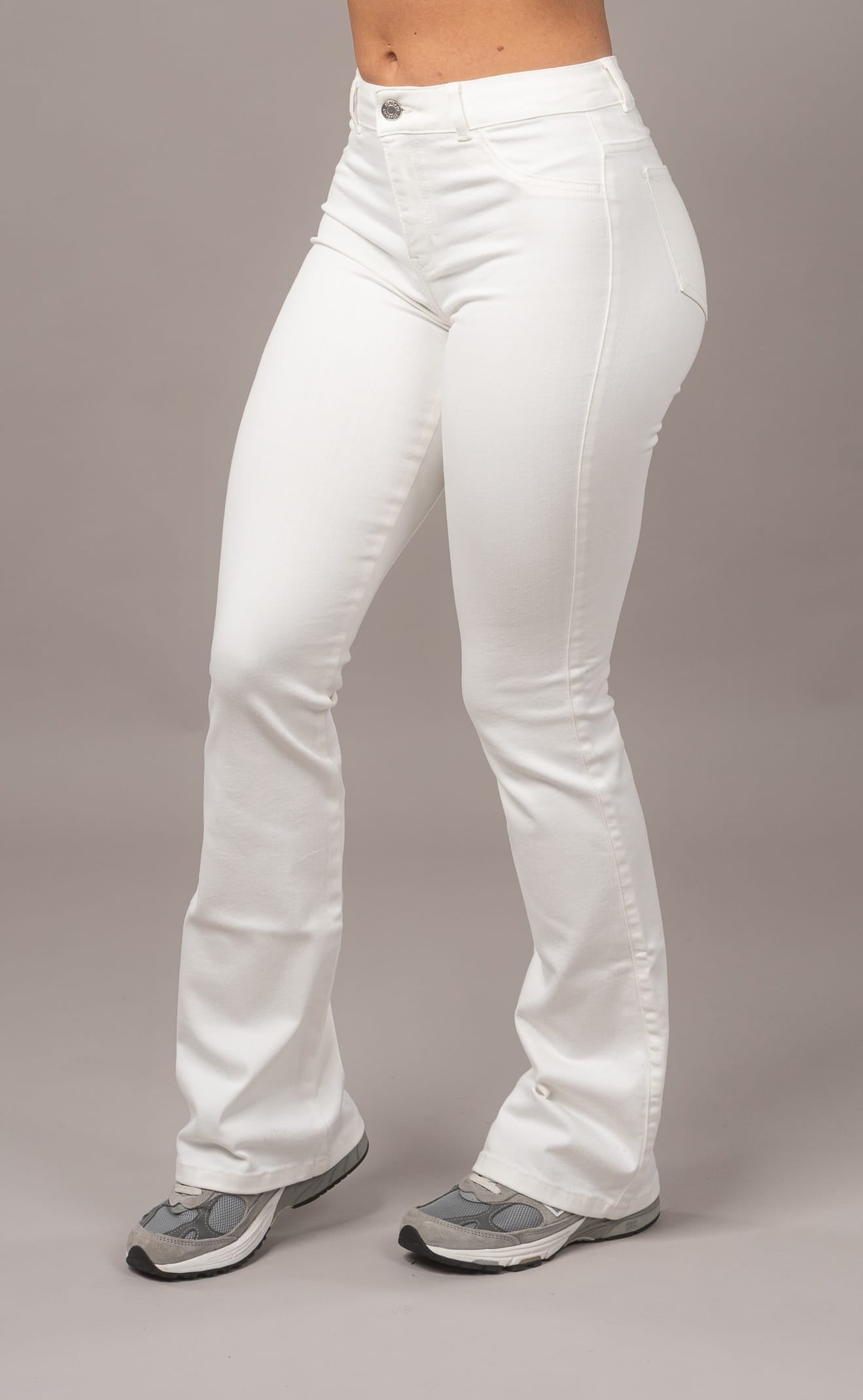 Jeans acampanados Realce de Glúteos - Blanco