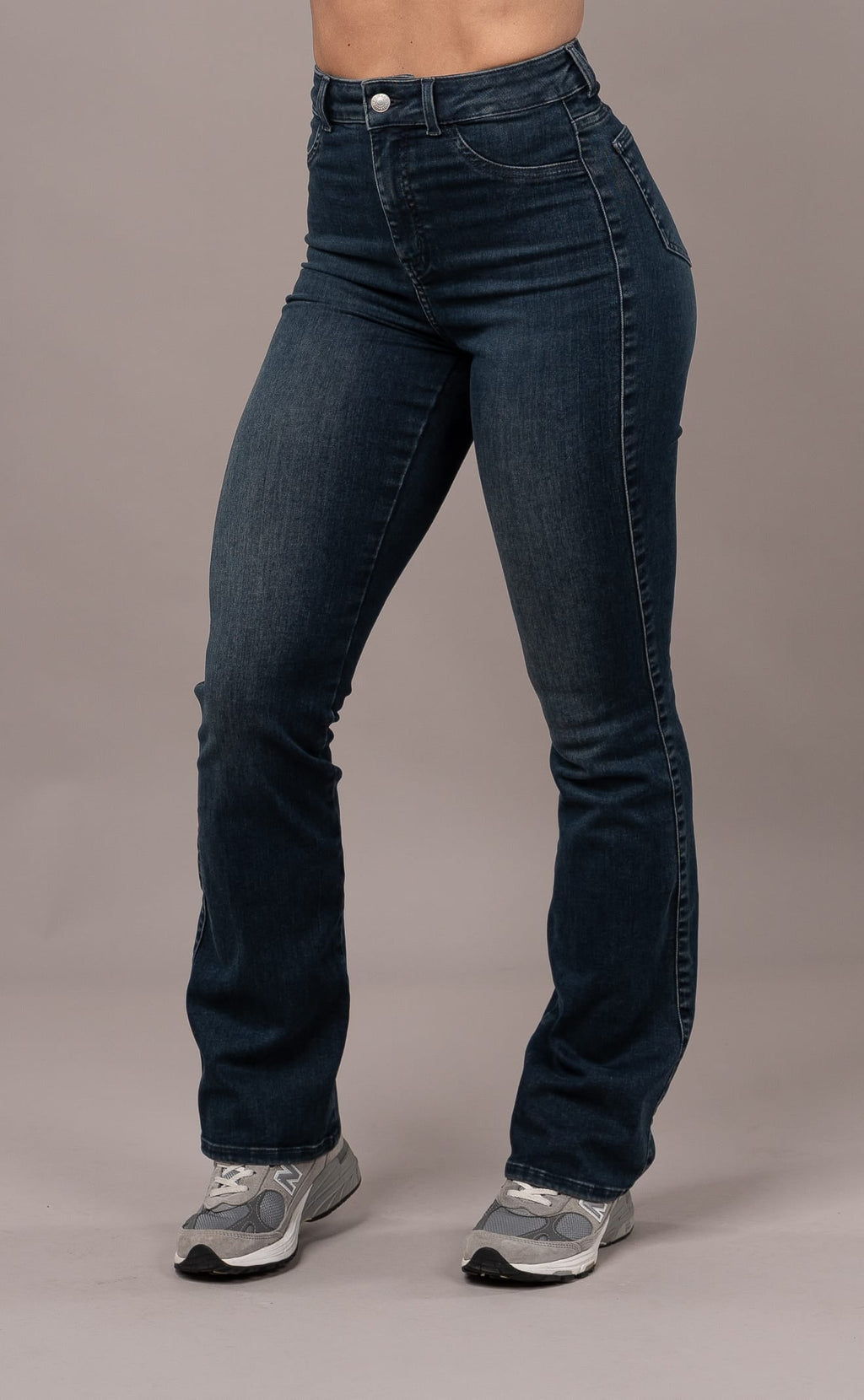 Womens Flared Fitjeans - Emerald Blue