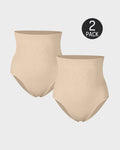 Braguita de talle alto con control de abdomen (paquete de 2)