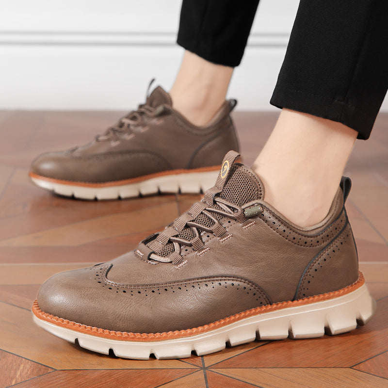 Zapatillas luxury oxford de cuero marron gold