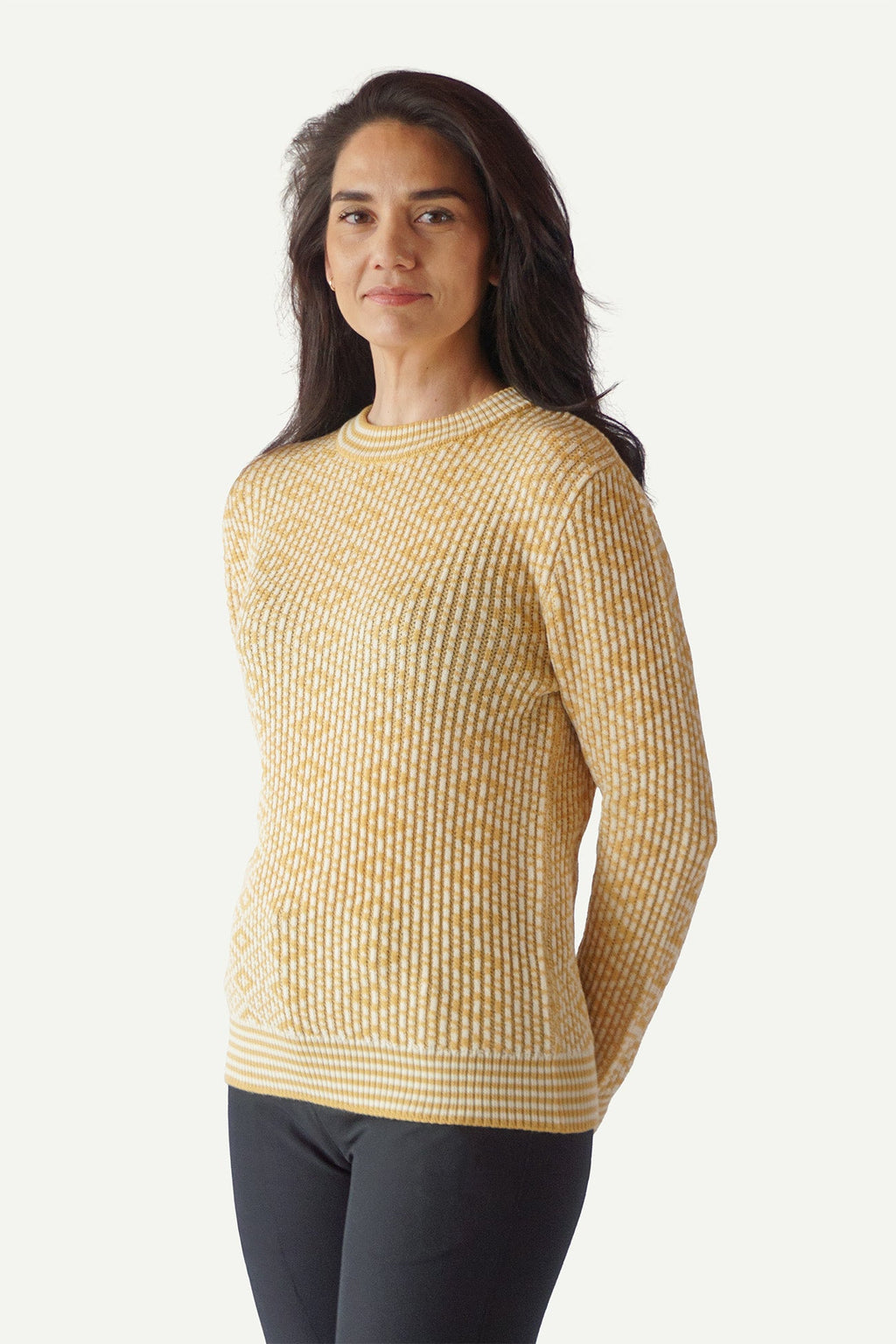 Sweater de lana estampado Cuello redondo Unisex