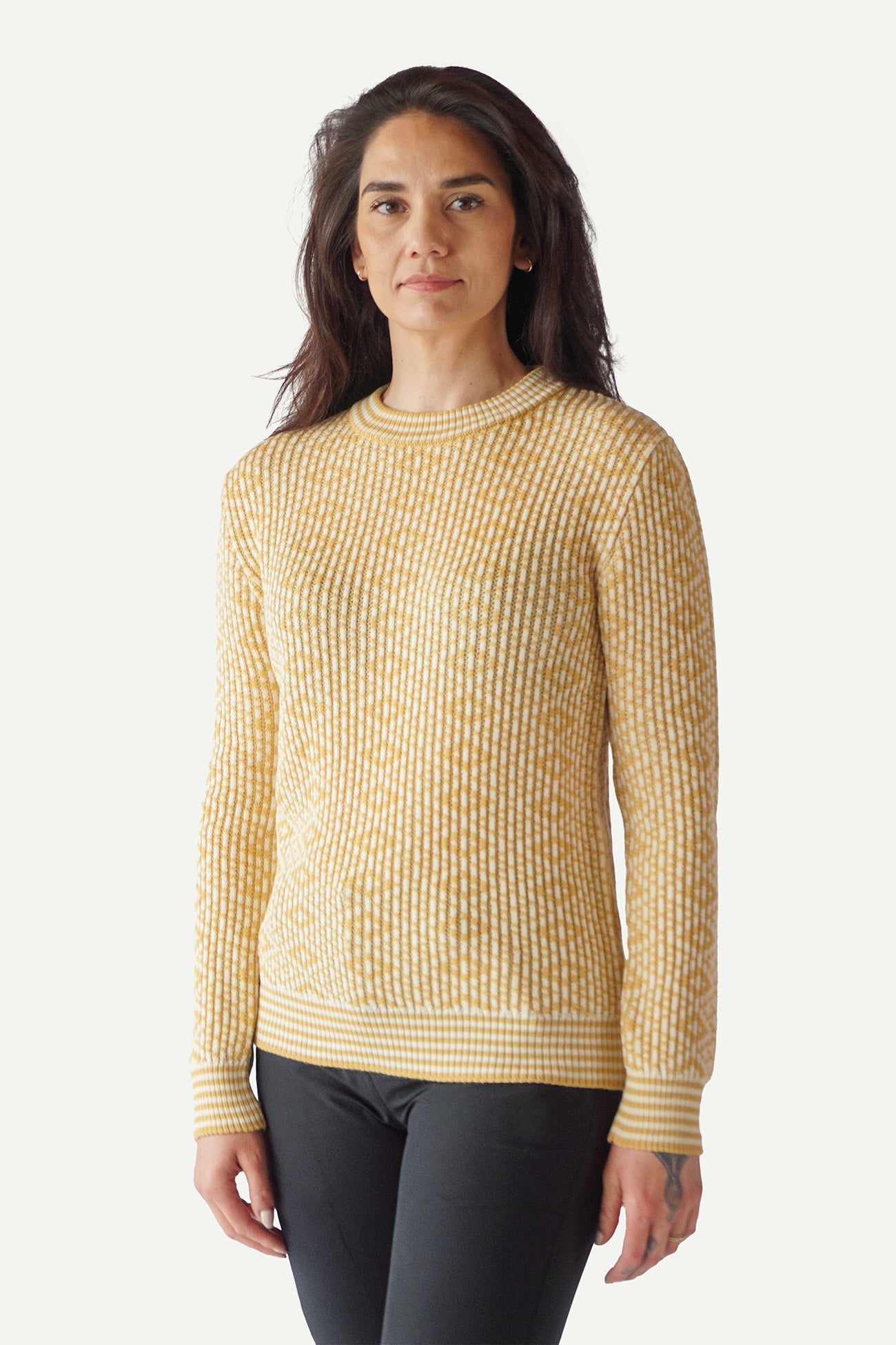 Sweater de lana estampado Cuello redondo Unisex