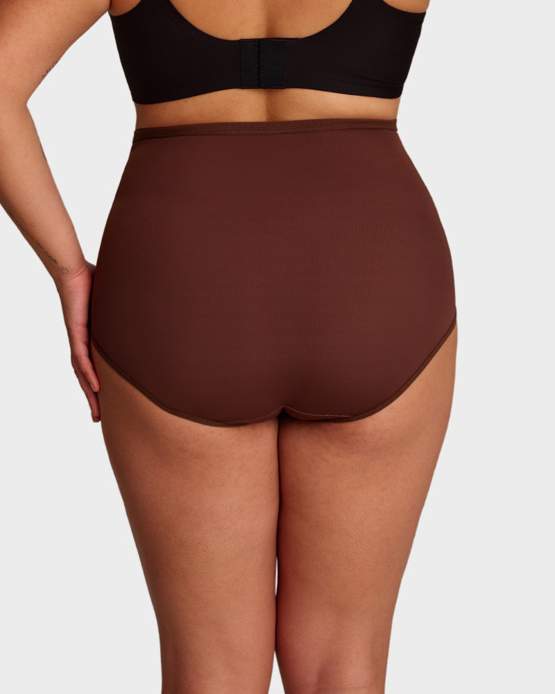 Braguitas de talle alto con control de abdomen y tiras cruzadas, tallas grandes (paquete de 5)