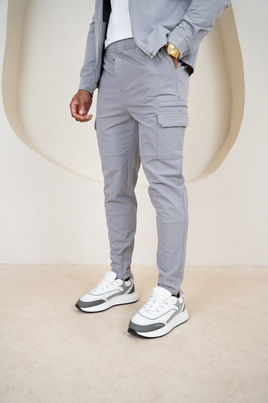 Premium Detail Cargo Pants V2 - Grey