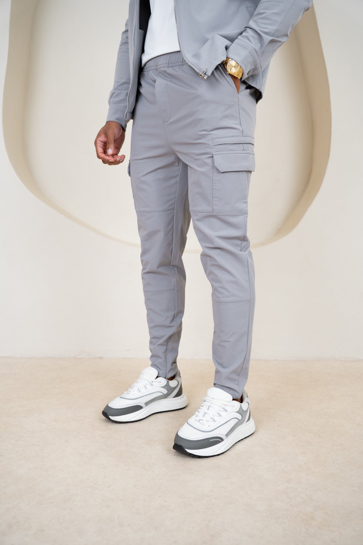 Premium Detail Cargo Pants V2 - Grey
