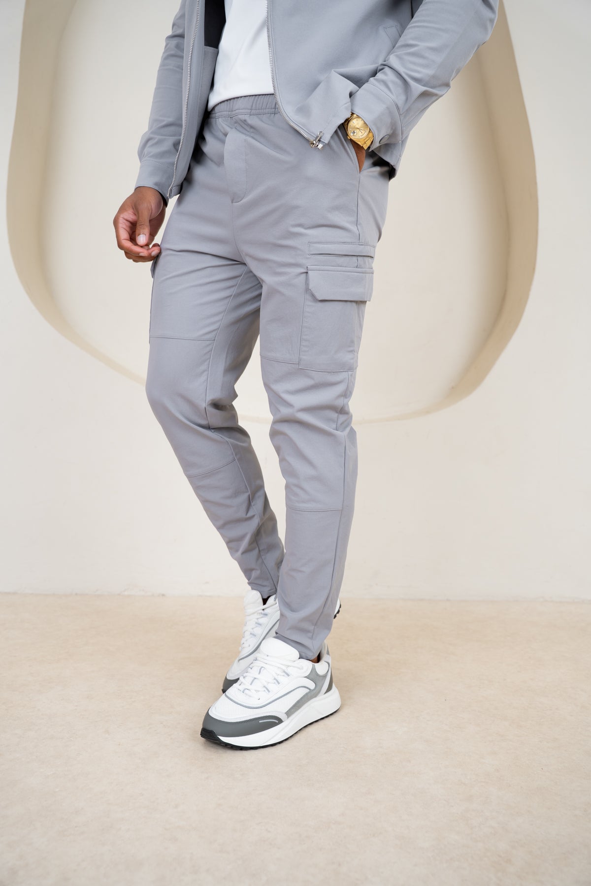 Premium Detail Cargo Pants V2 - Grey