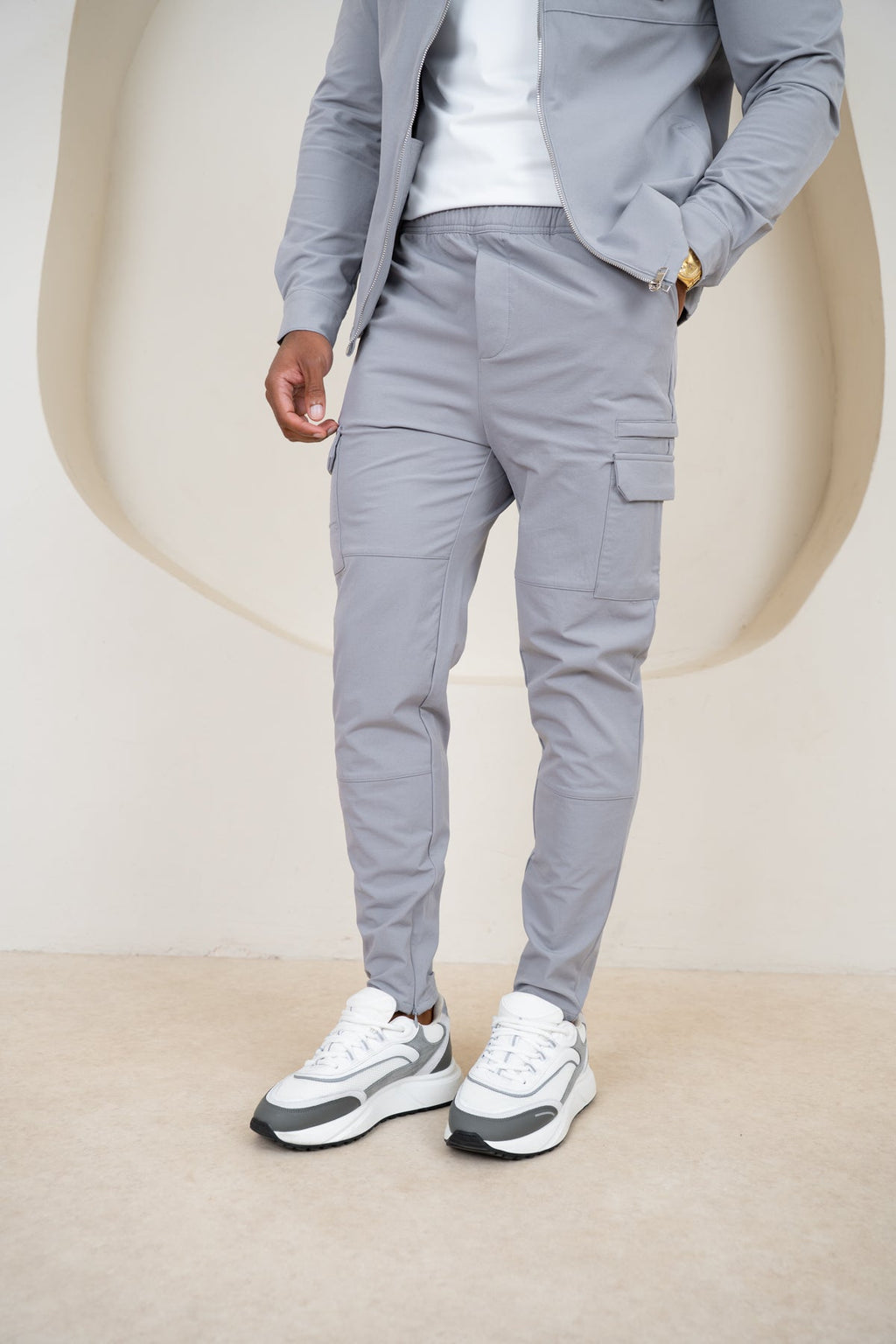Premium Detail Cargo Pants V2 - Grey