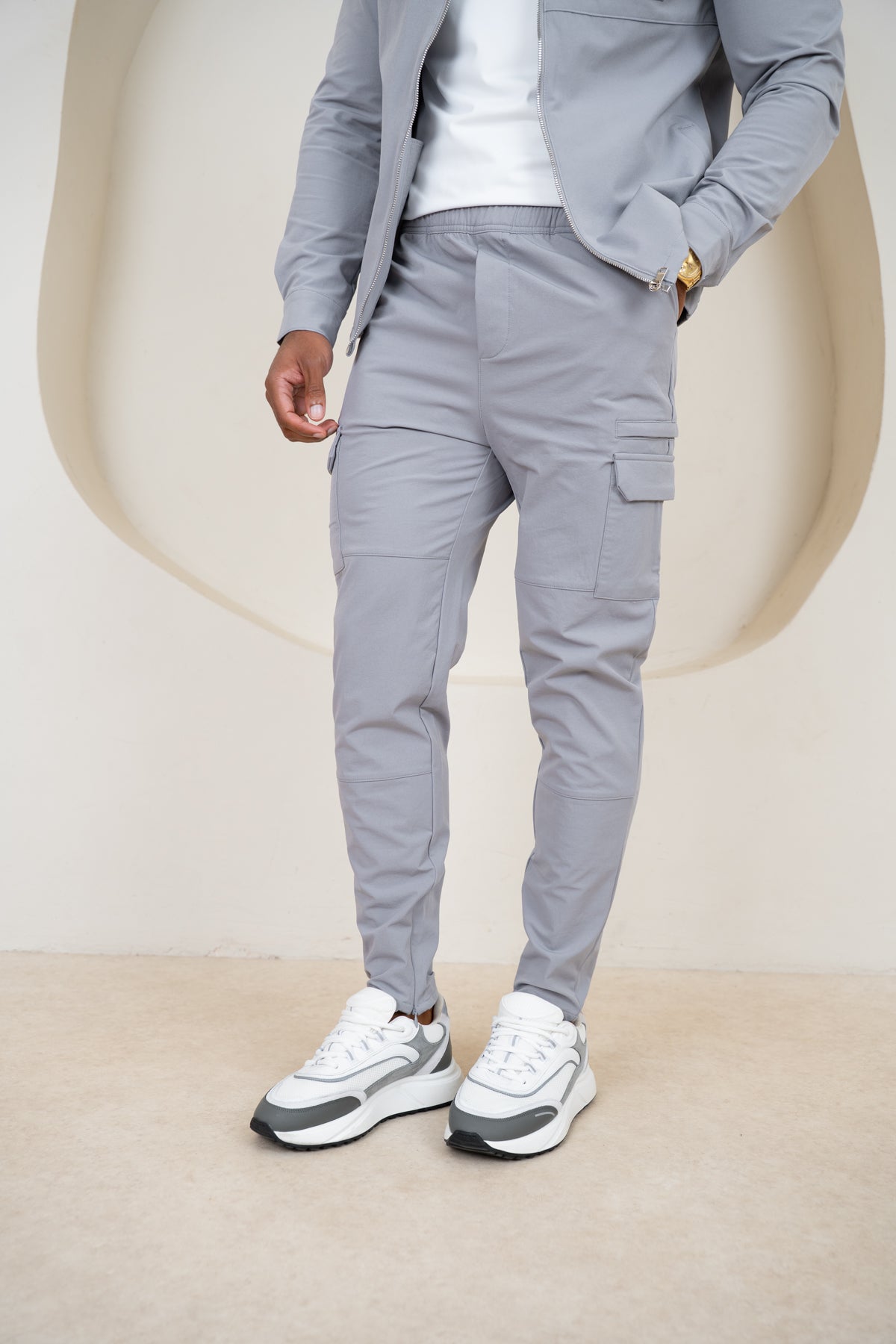 Premium Detail Cargo Pants V2 - Grey