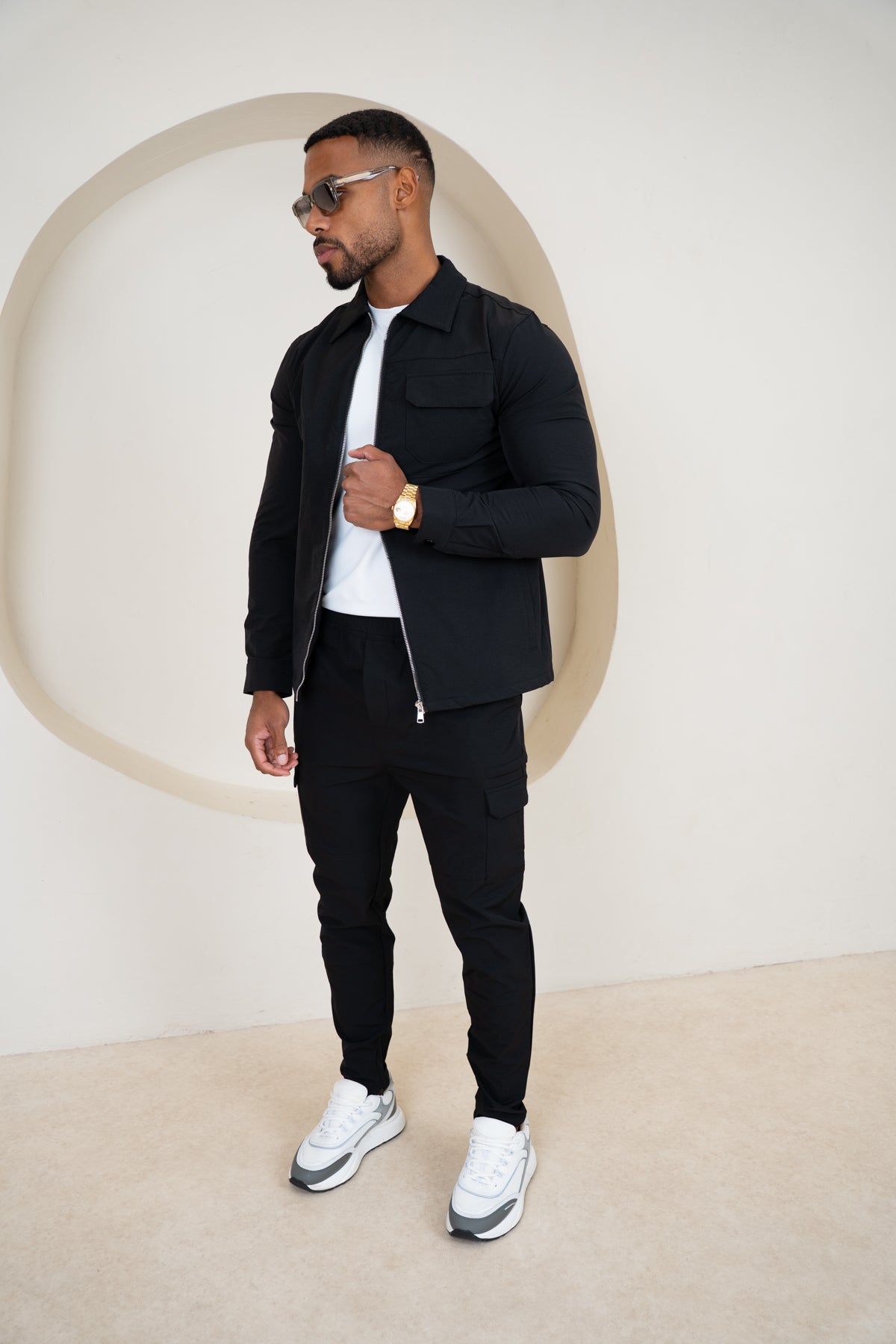 Premium Detail Cargo Pants V2 - Black