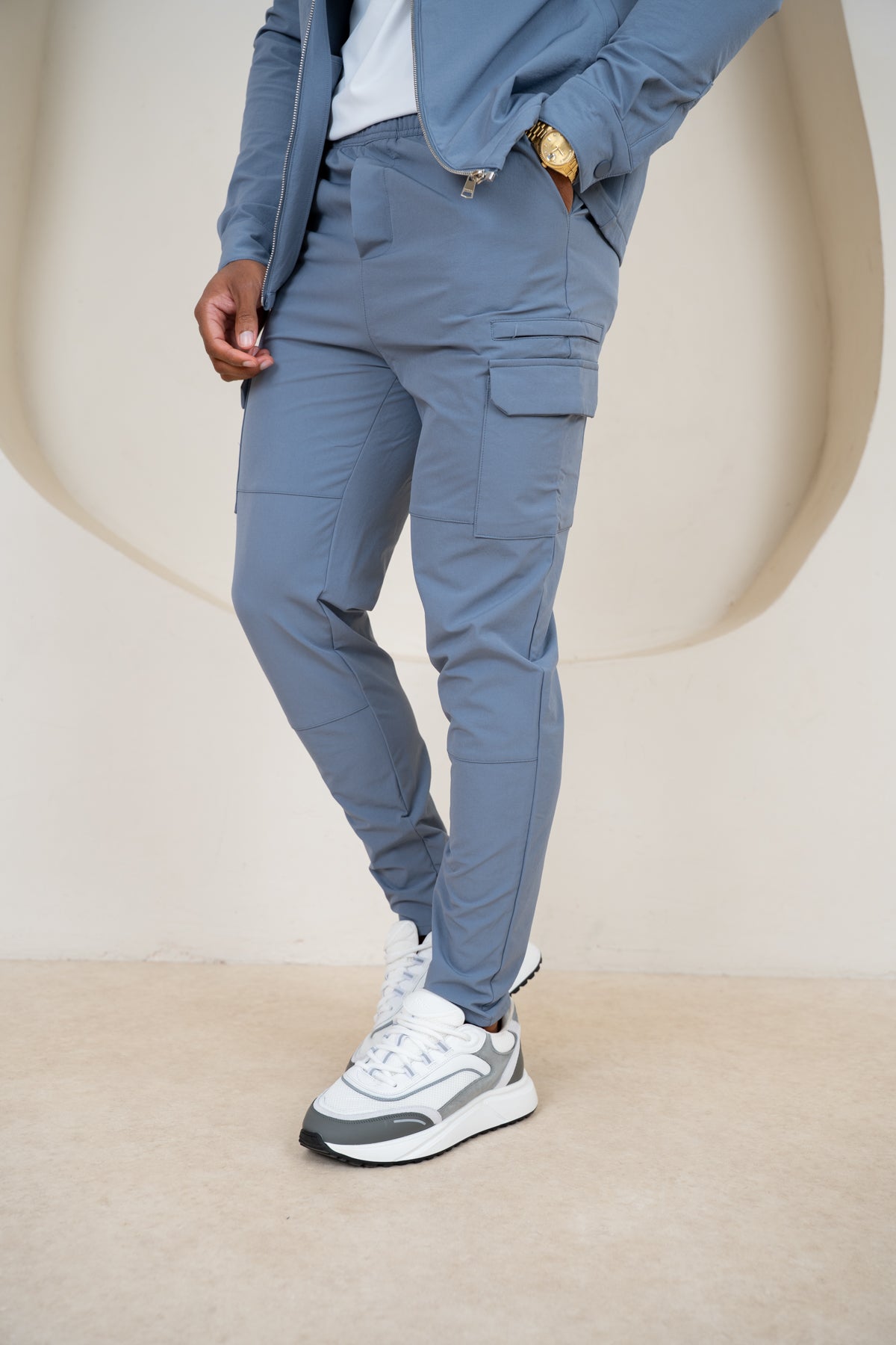 Premium Detail Cargo Pants V2 - Steel Blue
