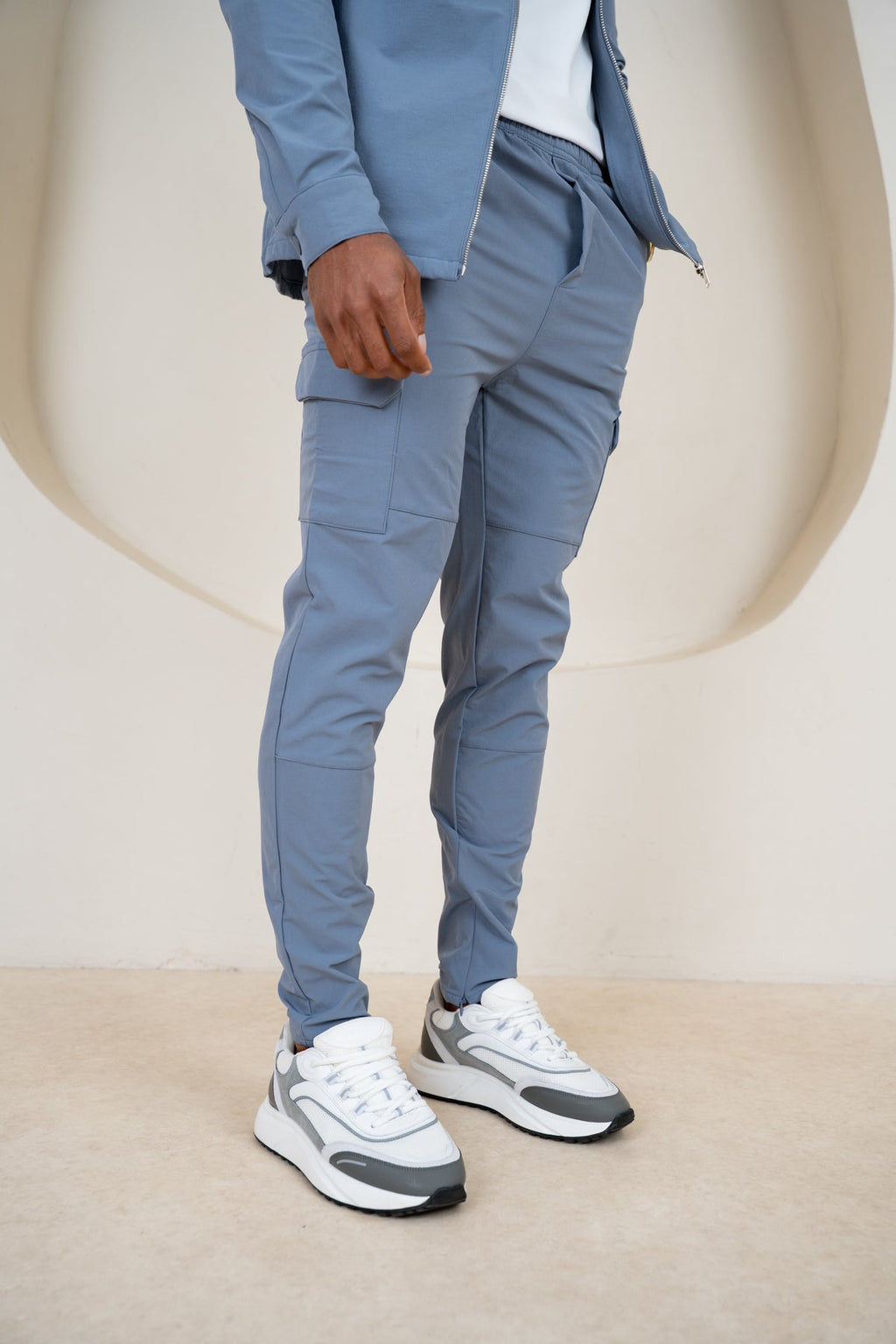 Premium Detail Cargo Pants V2 - Steel Blue