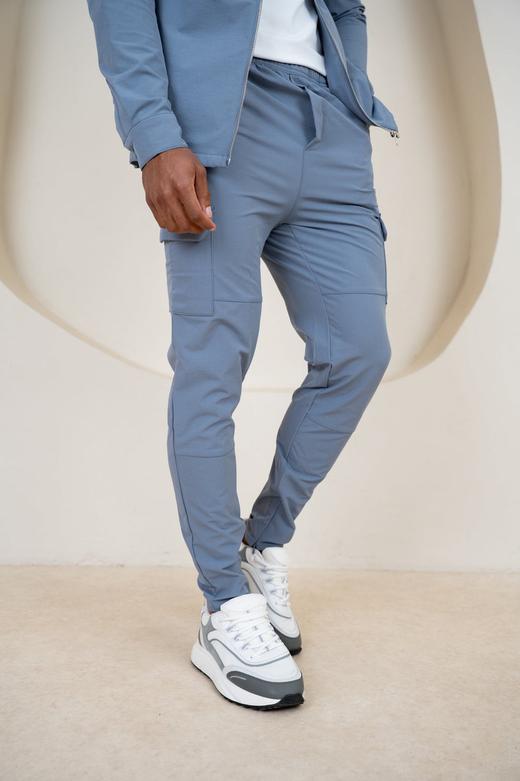 Premium Detail Cargo Pants V2 - Steel Blue