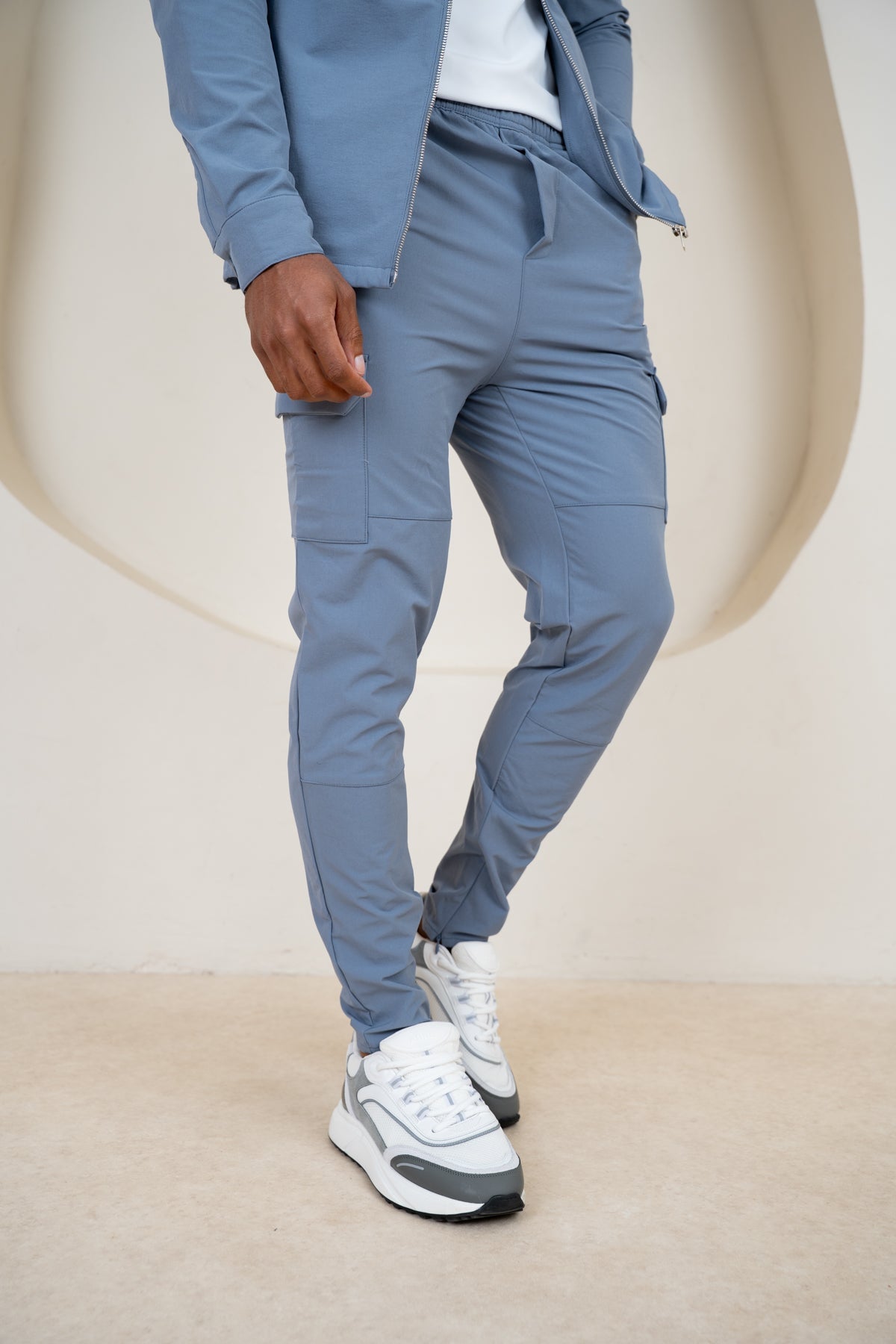 Premium Detail Cargo Pants V2 - Steel Blue