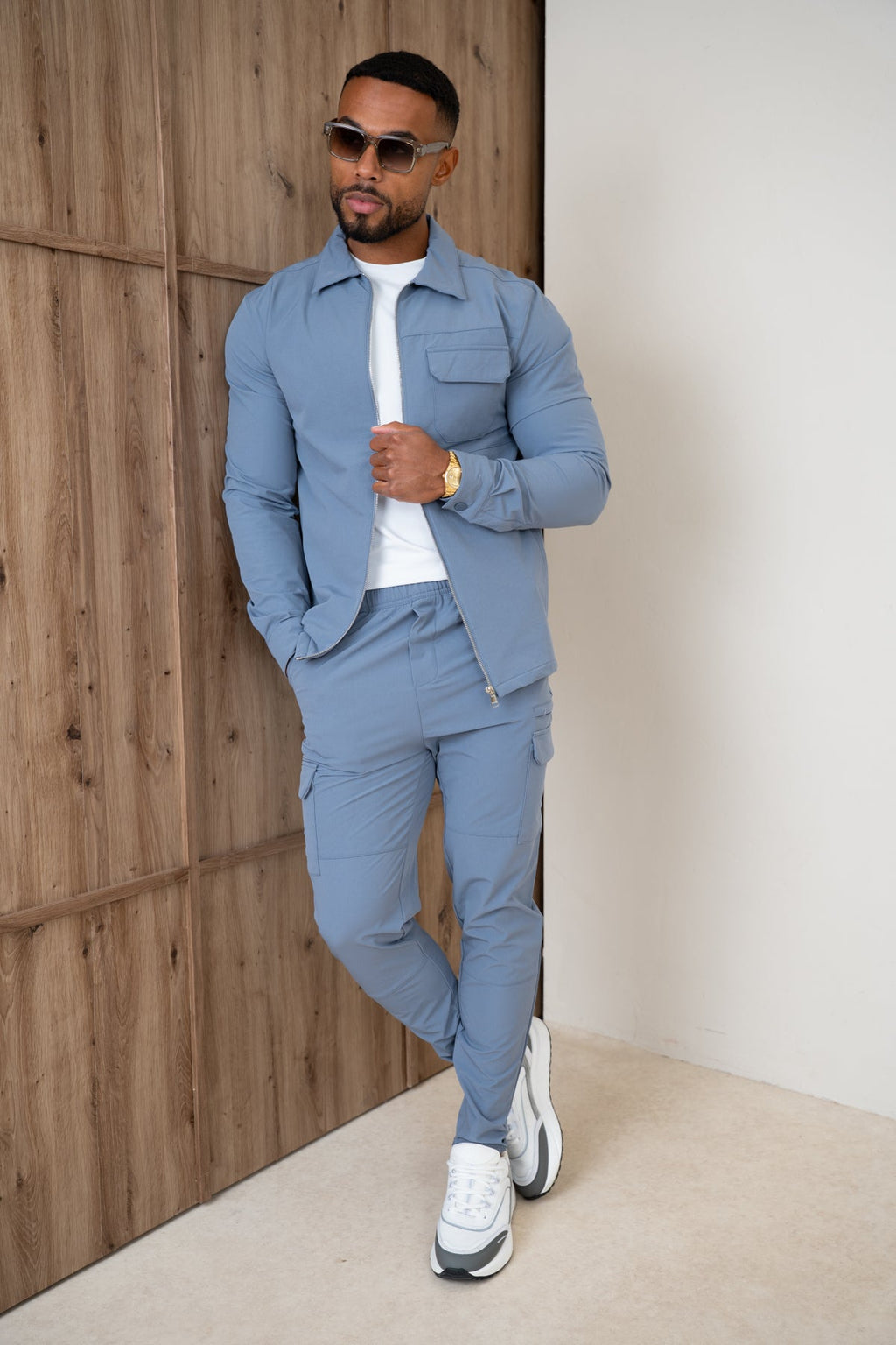 Premium Detail Cargo Pants V2 - Steel Blue