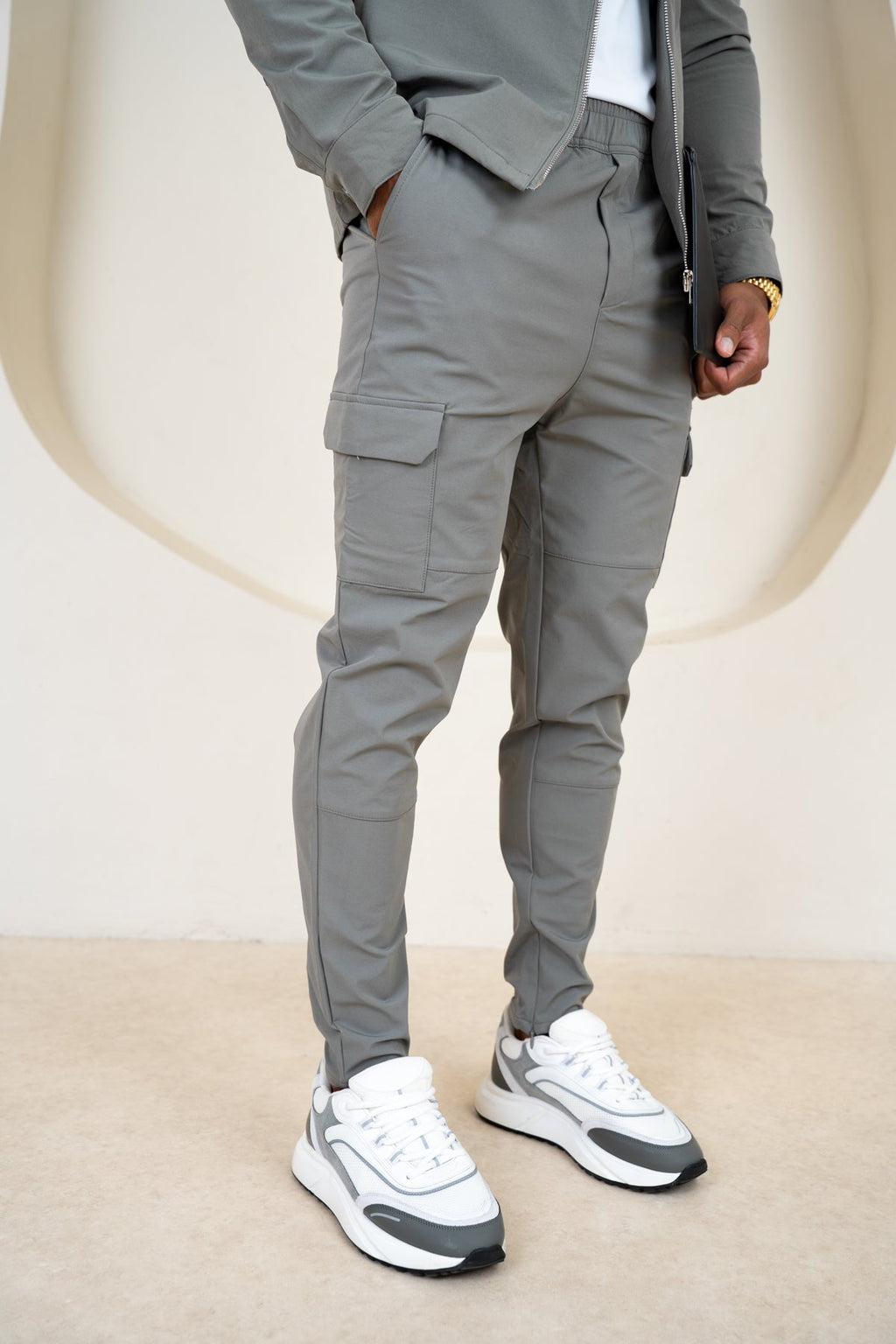 Premium Detail Cargo Pants V2 - Taupe