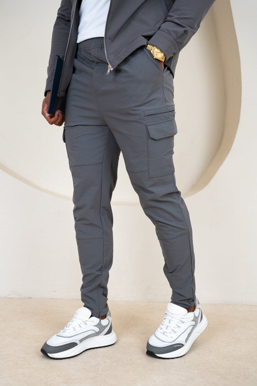 Premium Detail Cargo Pants V2 - Charcoal