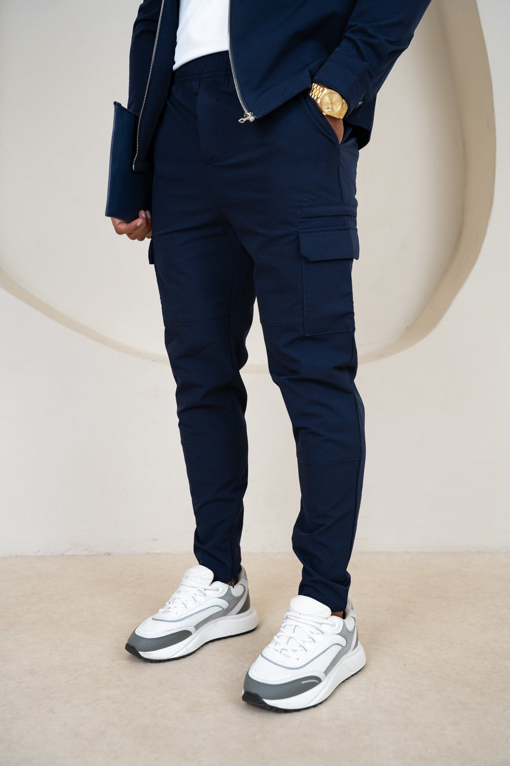 Premium Detail Cargo Pants V2 - Navy