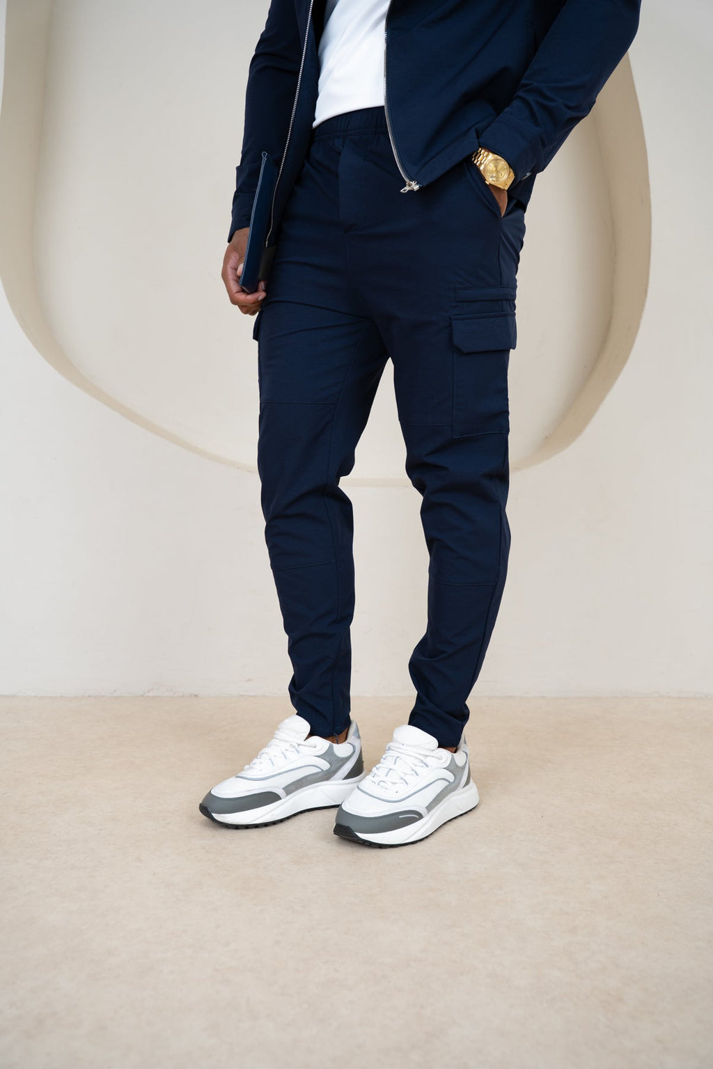 Premium Detail Cargo Pants V2 - Navy
