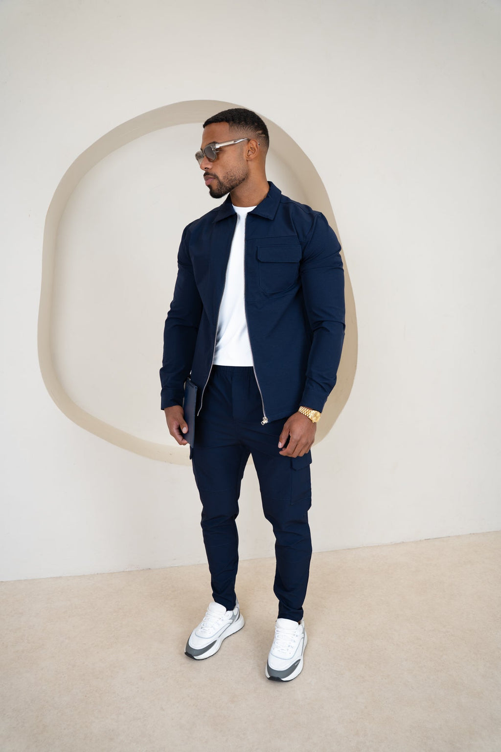 Premium Detail Cargo Pants V2 - Navy