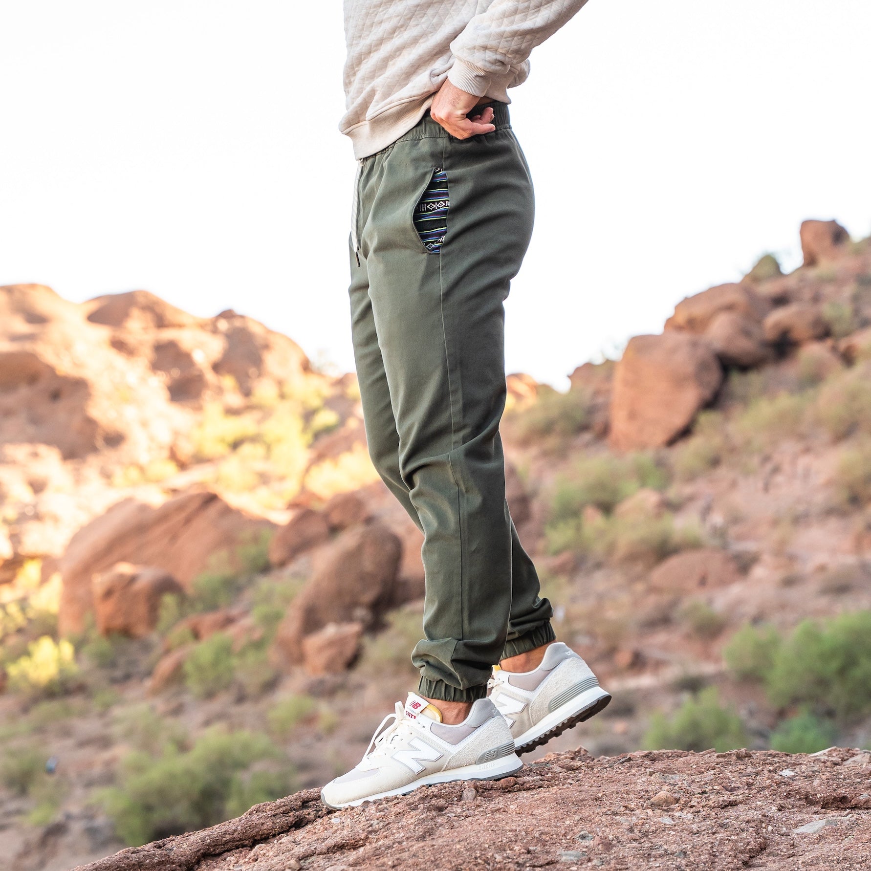 Jogger deportivo Brillare (elástico informal) - Olive