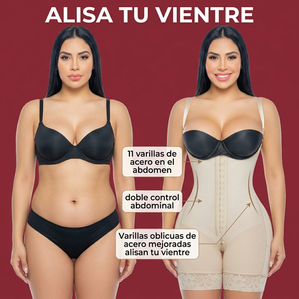 Body Shorts con Cremallera en la Entrepierna, para Control de Abdomen para Mujeres