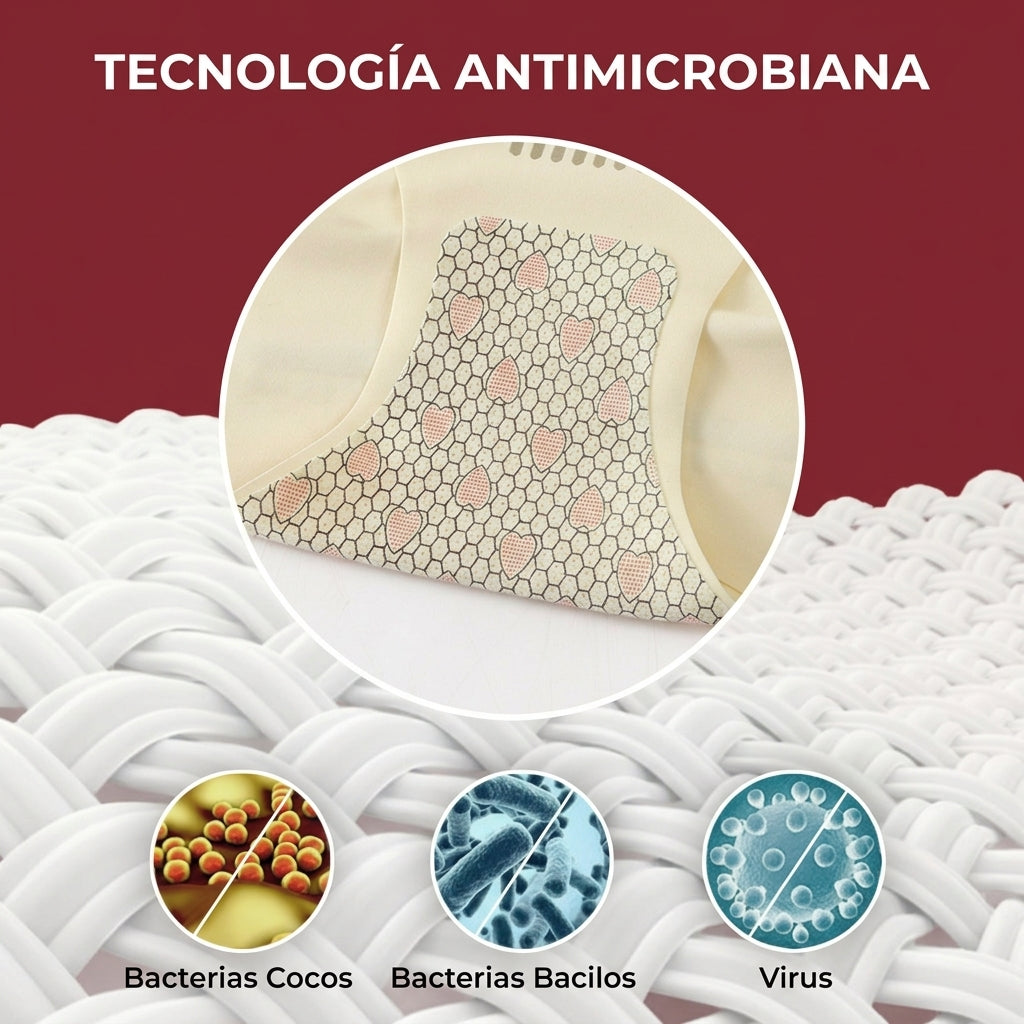 Panties sólidas de cintura alta para mujer antibacterianos de algodón puro
