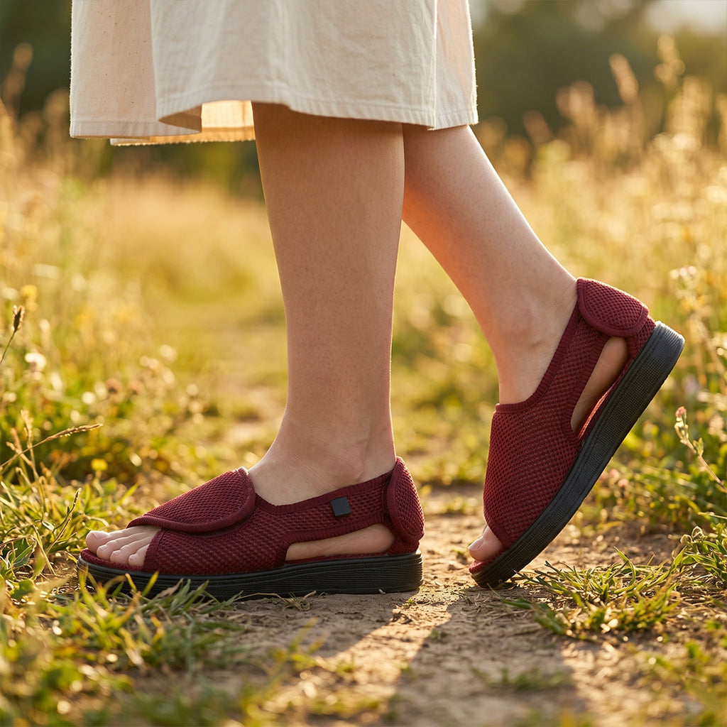 Sandalias Horma Ancha Chelsea Rojo