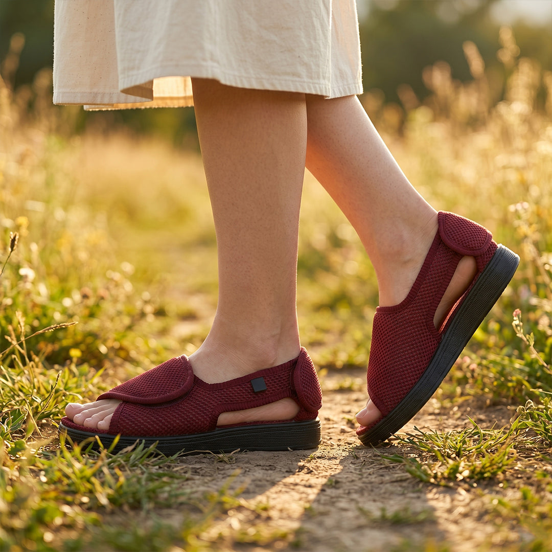 Sandalias Horma Ancha Chelsea Rojo