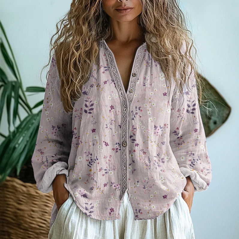 Brillare | Camisa fresca elegante con estampado floral