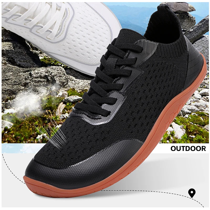 Fashion Unisex Wider Shoes Breathable Mesh Men Barefoot Wide-toed Shoes New Flats Soft Zero Drop Sole Wider Toe Sneakes Big Size