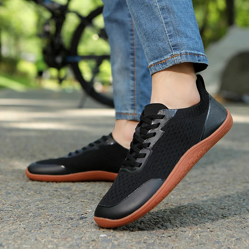 Fashion Unisex Wider Shoes Breathable Mesh Men Barefoot Wide-toed Shoes New Flats Soft Zero Drop Sole Wider Toe Sneakes Big Size