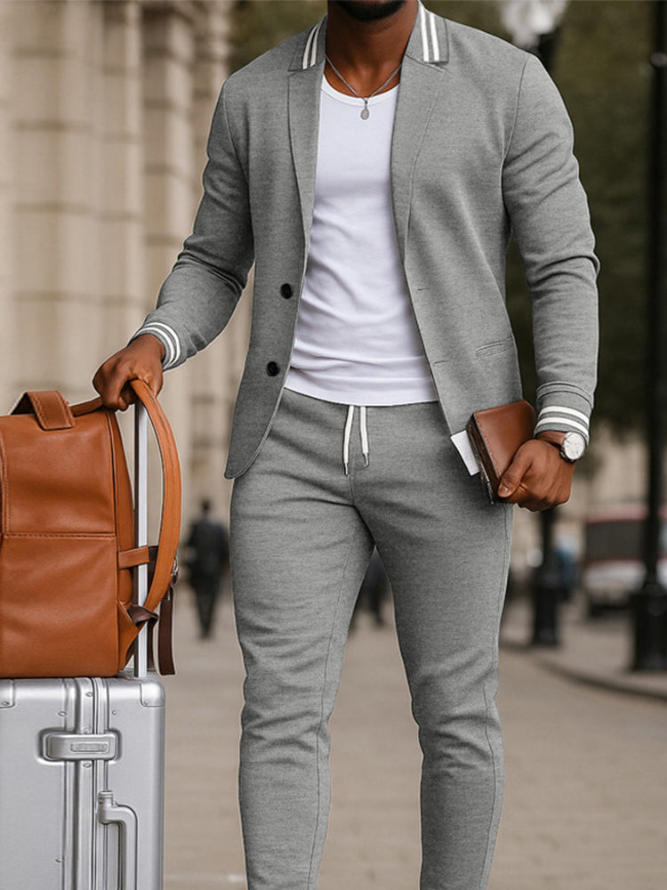 Conjunto de blazer y pantalón de inspiración deportiva