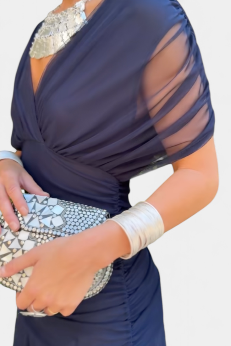 Vestido envolvente cruzado con control de abdomen